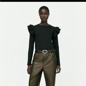 Zara ruffled shoulder top